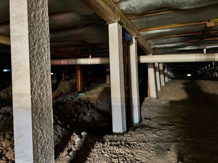 Installation of new concrete blocks by Melbourne Restumping in Dandenong