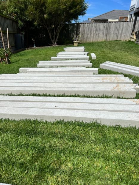 Melbourne Restumping team new concrete blocks ready for installation in Seville
