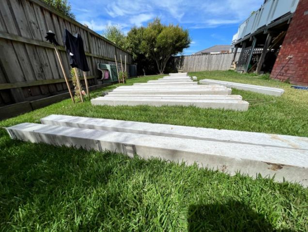 New concrete blocks prepared by Melbourne Restumping Team ready for use in Malvern
