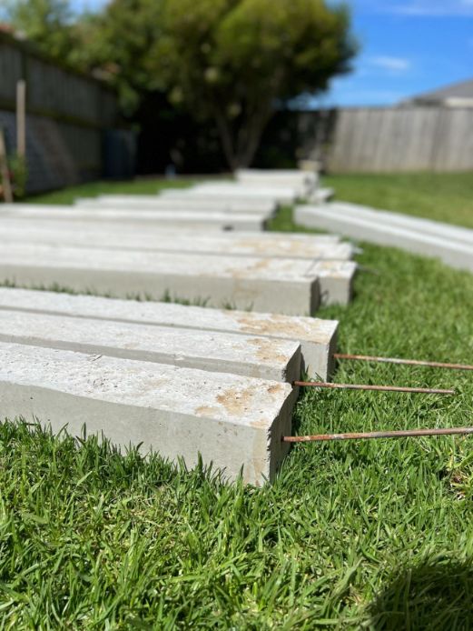 New concrete blocks ready for Reblocking in Ferntree-Gully