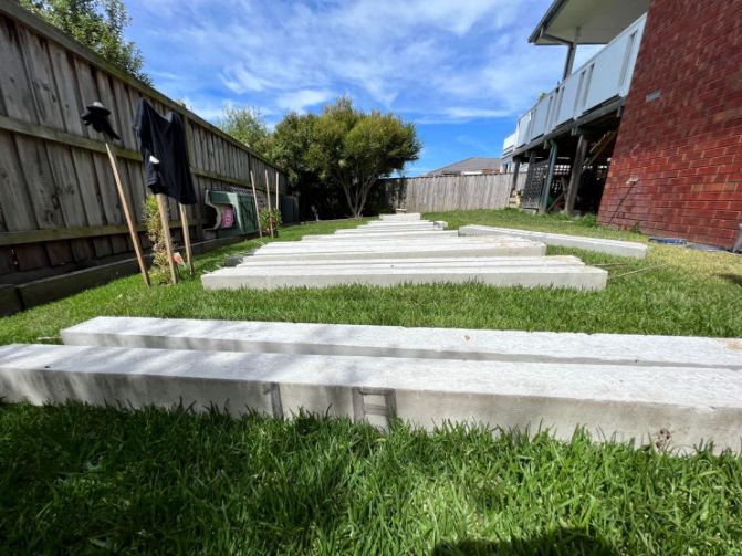 New concrete blocks ready for use by the Melbourne Restumping Team in Vermont